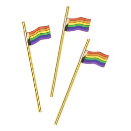 Sugrör Prideflagga Guld