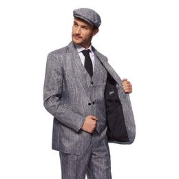 Lysbildefremvisning - Suitmeister 20'er Gangster Grå Jakkesæt