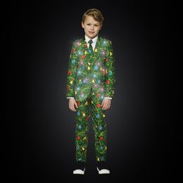 Bildspel - Suitmeister Boys Christmas Green Tree Light Up Kostym
