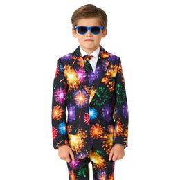 Lysbildefremvisning - Suitmeister Boys Fireworks Black Jakkesæt