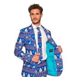 Lysbildefremvisning - Suitmeister Christmas Blue Nordic Jakkesæt