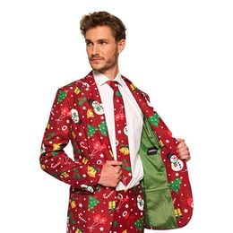 Bildspel - Suitmeister Christmas Red Icons Light Up Kavaj