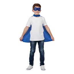 Lysbildefremvisning - Superhelte Kappe med Maske Blå Børn