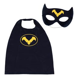 Superhelt Svart Kappe med Maske for Barn