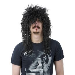 Svart Heavy Metal Peruk