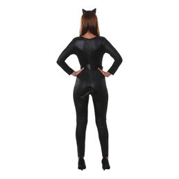 Bildspel - Svart Katt Bodysuit Maskeraddräkt