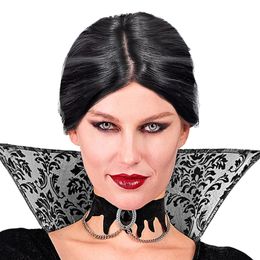 Lysbildefremvisning - Svart Kragehalsbånd med Kjettinger