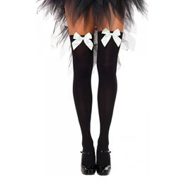 Svarta Knästrumpor med Vit Rosett Deluxe