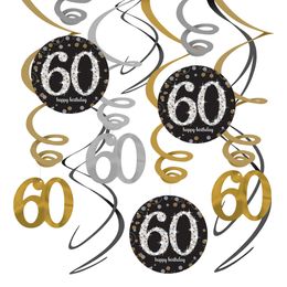 Swirls 60 Guld/Sølv Hængende Dekoration