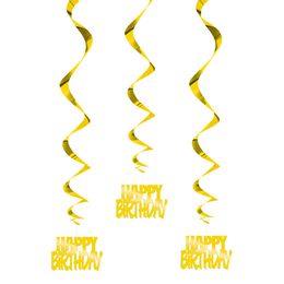 Swirls Happy Birthday Kulta Ripustettava Koriste