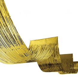 Lysbildefremvisning - Loftsgardin Metallic Guld Frynser