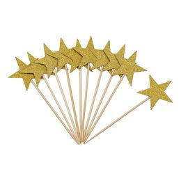 Partypicks med Glittriga Guldstjärnor