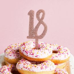 Bildspel - Tårtdekoration 18 Roséguld i Akryl