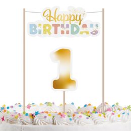 Kagedekoration 1st Birthday Rainbow