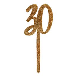 Tårtdekoration 30 Guld i Akryl
