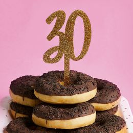 Bildspel - Tårtdekoration 30 Guld i Akryl