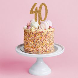 Bildspel - Tårtdekoration 40 Guld i Akryl