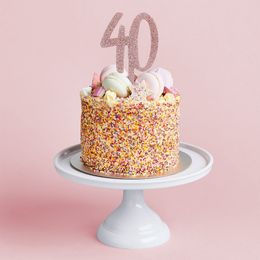 Bildspel - Tårtdekoration 40 Roséguld i Akryl