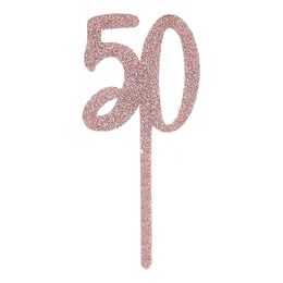 Tårtdekoration 50 Roséguld i Akryl