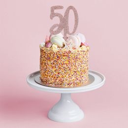Bildspel - Tårtdekoration 50 Roséguld i Akryl