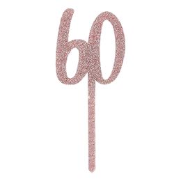 Tårtdekoration 60 Roséguld i Akryl