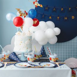 Bildspel - Tårtdekoration Flygplan med Ballonger