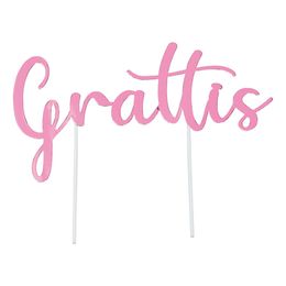 Kakedekorasjon Grattis Rosa