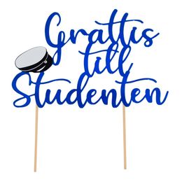 Bildspel - Tårtdekoration Grattis till Studenten Blå