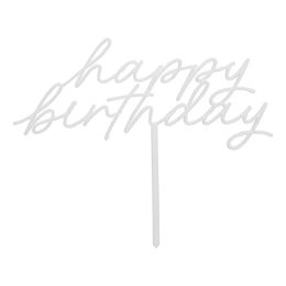 Tårtdekoration Happy Birthday Cream Botanic