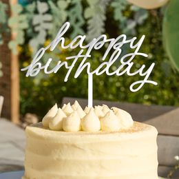 Bildspel - Tårtdekoration Happy Birthday Cream Botanic