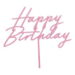 Kakkukoriste Happy Birthday Vaaleanpunainen