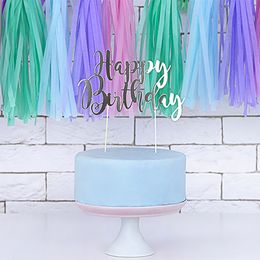 Bildspel - Tårtdekoration Happy Birthday Silver