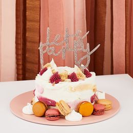 Bildspel - Tårtdekoration Let's Party Roséguld i Akryl