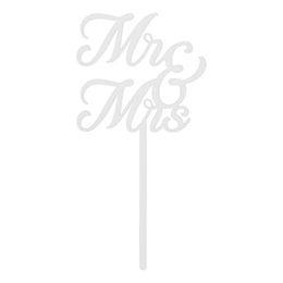 Tårtdekoration Mr & Mrs Vit i Akryl