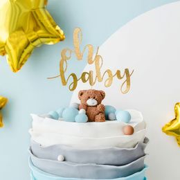 Bildspel - Tårtdekoration Oh Baby Guld