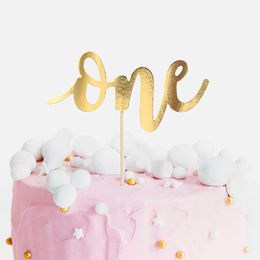 Lysbildefremvisning - Kagedekoration One Guld Metallic