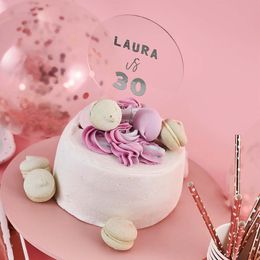 Bildspel - Tårtdekoration Personlig Silver i Akryl