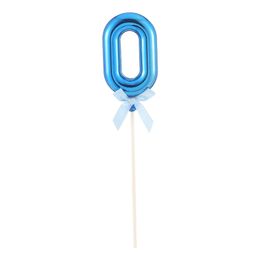 Lysbildefremvisning - Kagedekoration Tal Blå med Sløjfe