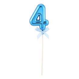 Lysbildefremvisning - Kagedekoration Tal Blå med Sløjfe