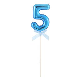 Lysbildefremvisning - Kagedekoration Tal Blå med Sløjfe