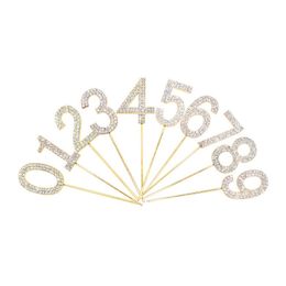 Tårtdekoration Siffra Diamanter Guld