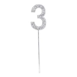 Bildspel - Tårtdekoration Siffra Diamanter Silver