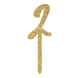 Lysbildefremvisning - Kakedekorasjon Tall Gull Glitter av Akryl