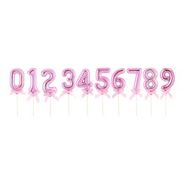 Kakedekorasjon Tall Rosa med Sløyfe