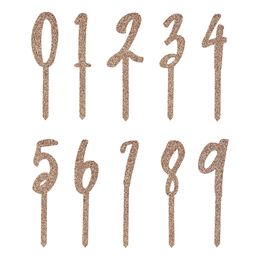 Kakedekorasjon Tall Roségull Glitter av Akryl