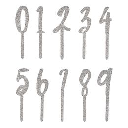 Kakedekorasjon Tall Sølv Glitter av Akryl
