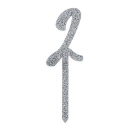 Lysbildefremvisning - Kakedekorasjon Tall Sølv Glitter av Akryl