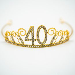 Lysbildefremvisning - Kakedekorasjon Tiara Tall av Metall Gull