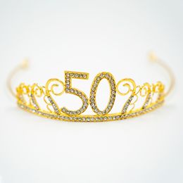 Lysbildefremvisning - Kakedekorasjon Tiara Tall av Metall Gull