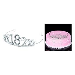 Kakedekorasjon Tiara Tall av Metall Sølv